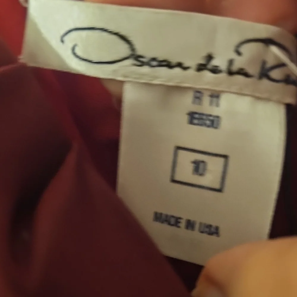 OSCAR de la RENTA Crimson V-Neck Sleeveless Dress, Women's, Size 10 - NWT - Picture 4 of 9